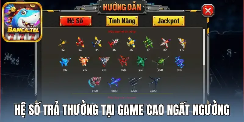 Hệ số trả thưởng tại game cao ngất ngưởng