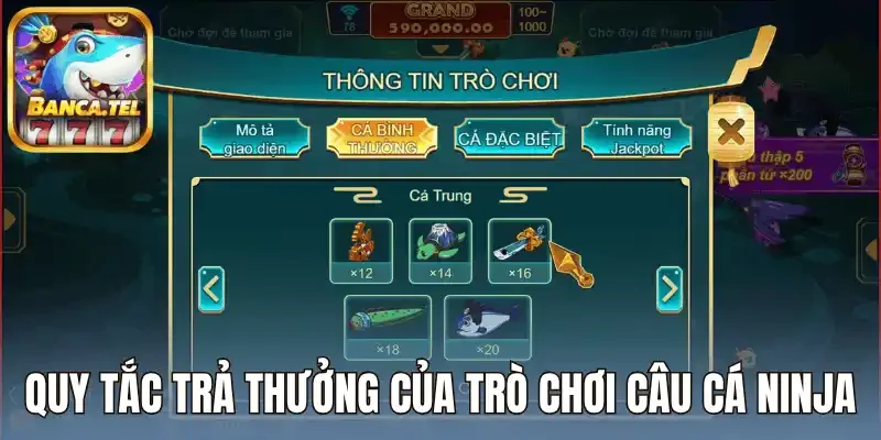 Quy tắc trả thưởng của trò chơi câu cá Ninja