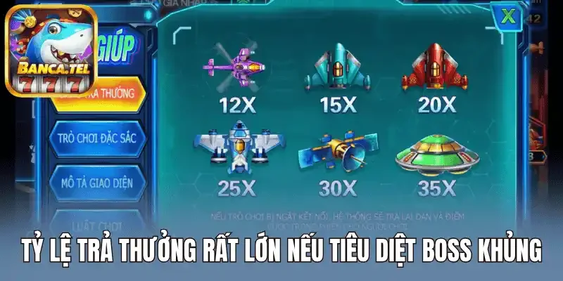 Tỷ lệ trả thưởng rất lớn nếu tiêu diệt boss khủng